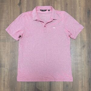 TRAVIS MATHEW Heathered Red Polo Shirt Golf Mens Large